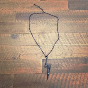 Black lightning bolt necklace!
