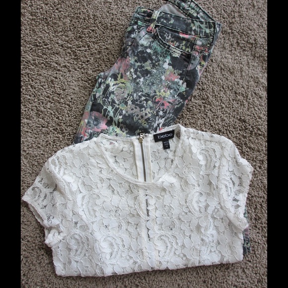 Bebe lace top - NWOT