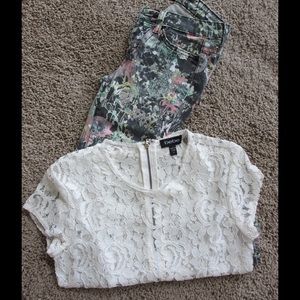 Bebe lace top - NWOT