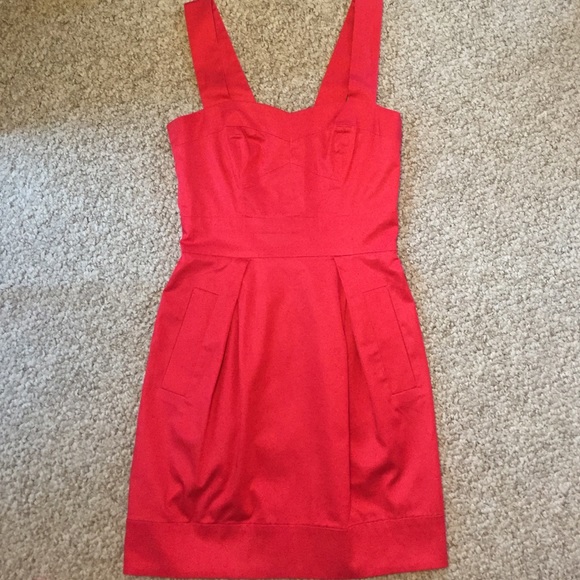 Red French Connection Dress with Pockets in Size 2