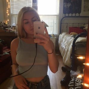 90's smocked crop top in beautiful blue