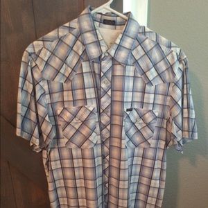 Men's Large Bullhead pearl snap button up shirt