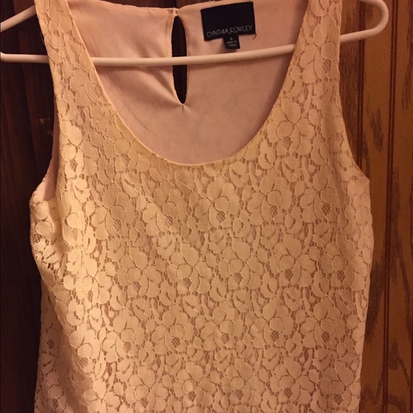White and pink lace tank top!