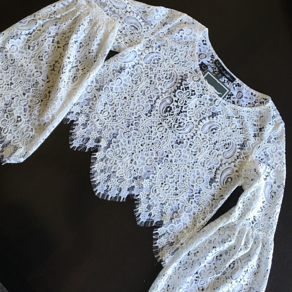* New Price* For Love & Lemons White Lace Crop Top