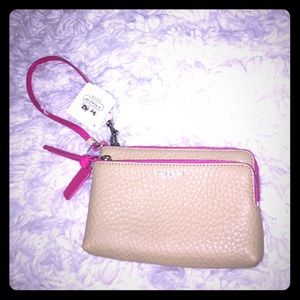 Coach Bleecker Edgepaint Double L-Zip Wristlet