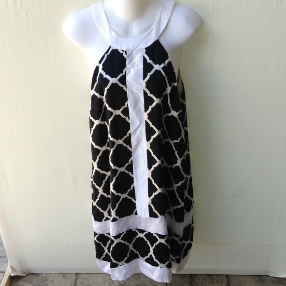 Black White Alice & Trixie Blouse or Tunic Silk