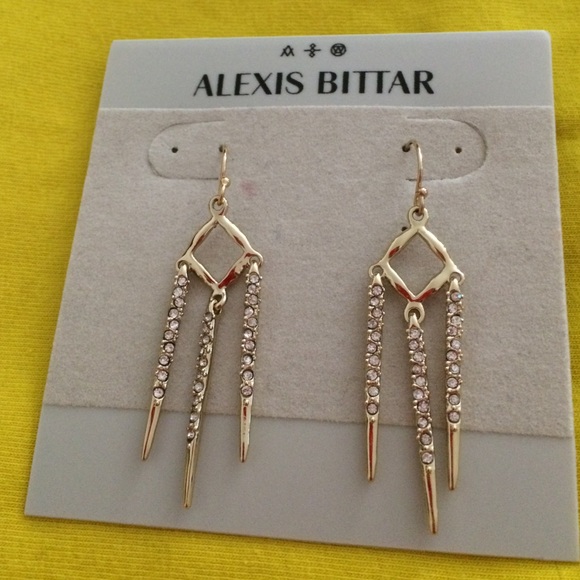 Alexis Bittar  dangle Crystal encrusted earrings