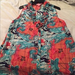 Lily Pulitzer X Marks the Spot Reenie Silk Blouse