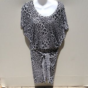 Rebecca Taylor Leopard Front Tie Tunic