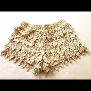 Forever 21 Crochet Ivory Shorts