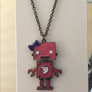 Pink robot necklace