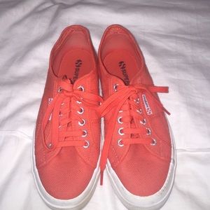 Orange canvas sneakers