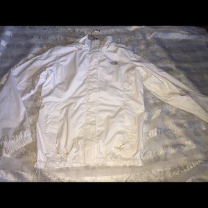 North face white wind breaker
