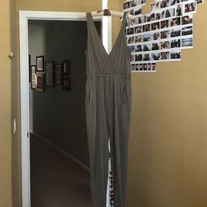 Dark green romper with drawstring waist