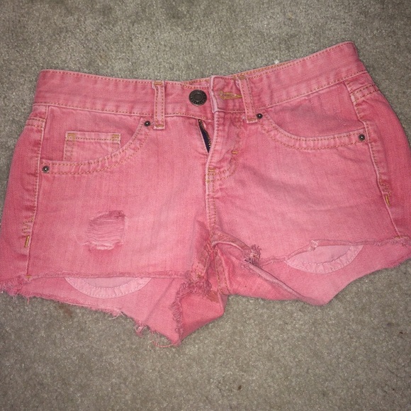 Pink jean shorts