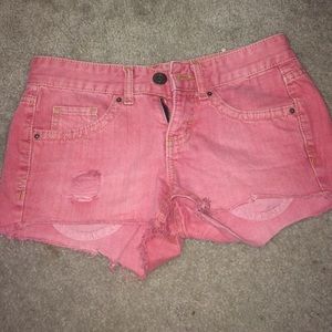 Pink jean shorts