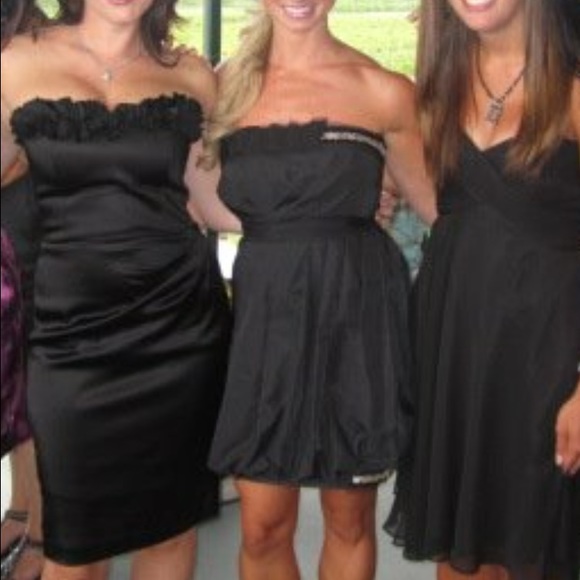 BCBg dress, black with tan and sequin trim