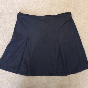 Navy blue suede mini skirt