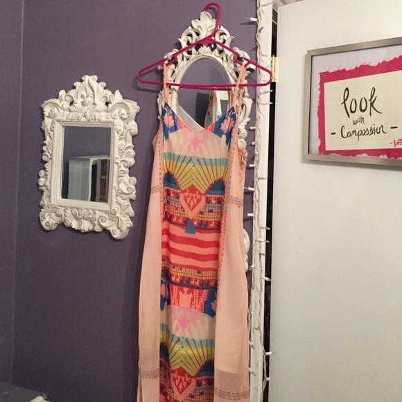 Mara Hoffman chiffon tank column dress sunrise