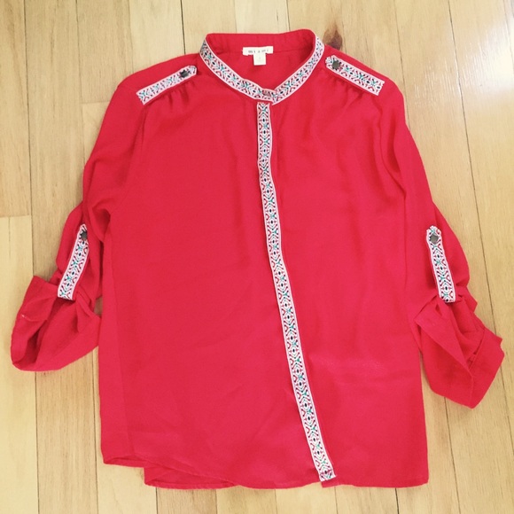 Orange Tribal Detail Top - Picture 3 of 3