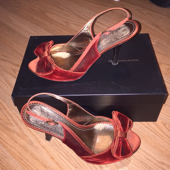 BCBG Velvet Orange Slingbacks Sz 7.5