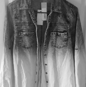 Skies are Blue Ombre chambray shirt, NWT, M