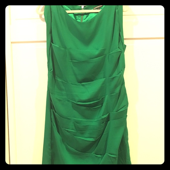 Gorgeous EXPRESS Green Satin Sheath Dress