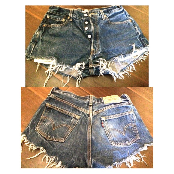 Levi high waisted jean shorts