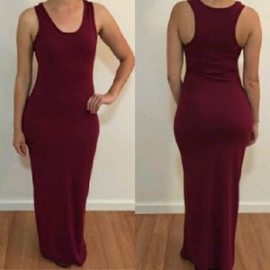 Burgundy maxi dress