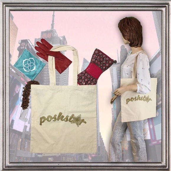 Be a POSHST⭐️R! Cotton muslin cream canvas tote Nw - Picture 3 of 3
