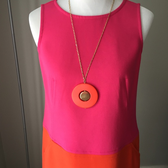LOFT Dresses & Skirts - Loft bright pink & orange dress