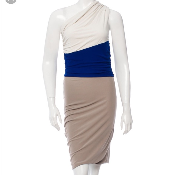 MSGM Dresses & Skirts - MSGM one shoulder color block ruched dress