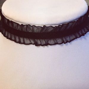 Black ruffled choker
