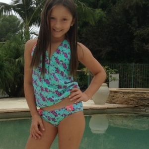 Mint Floral Tankini Swimsuit Set