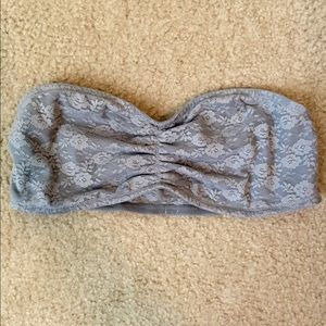 PINK Gray Lace Bandeau