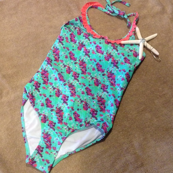 Mint Floral One Piece Swimsuit