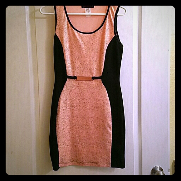 Elegant sparkling and black mid dress