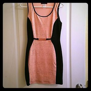 Elegant sparkling and black mid dress