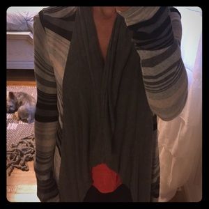 Ella moss striped sweater cardigan medium