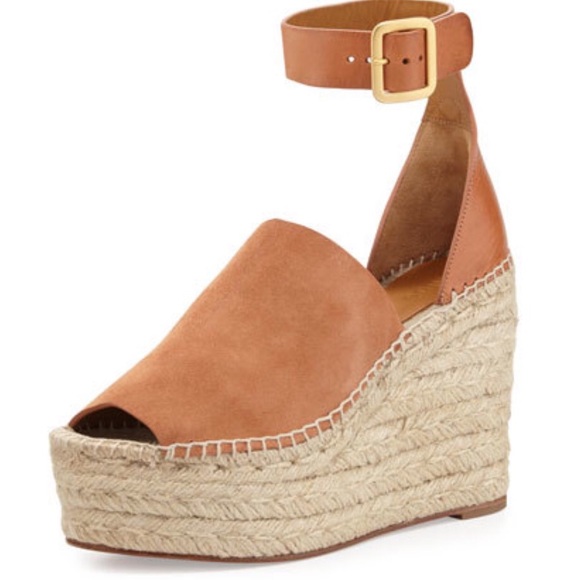 Chloe Suede Ankle Wrap Espadrille Wedges
