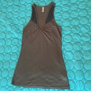 Tank top with sequence at top