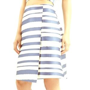 Topshop Striped Midi Skirt