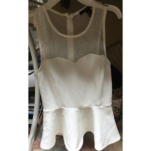 White sweetheart peplum