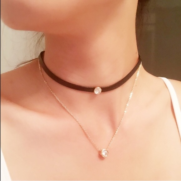 【GOLD】double layers chocker