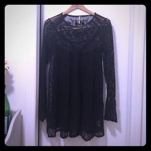 Free People Black Lace Dress