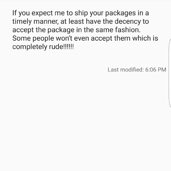 PLEASE ACCEPT YOUR PACKAGES UPON RECEIPT!