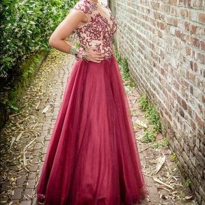Burgundy-Berry Prom Dress