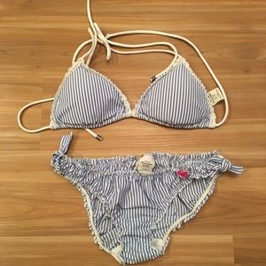 Abercrombie seersucker bikini - hot pink moose