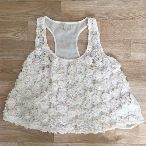 Forever 21 Sheer Floral Crop Top