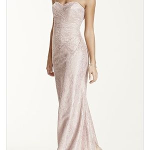 David's Bridal Bridesmaid dress: Rose Gold lace